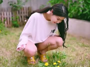 韓國健身美女jena花園漏出三點
